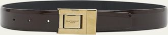 Saint Laurent Patent Leather Belt With Golden Hardware