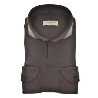 John Miller Bruine Overhemden met Lange Mouwen - Heren - Casual Overhemden - Bruin - XS - Nylon - Overhemden