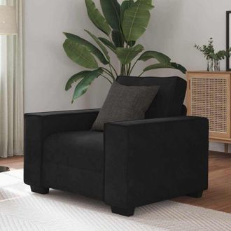 vidaXL Vidaxl - Sill&oacute;n De Terciopelo Negro 60 Cm