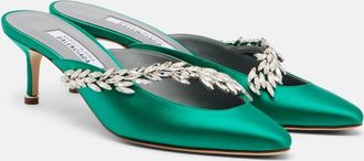 Balenciaga x Manolo Blahnik embellished satin mules