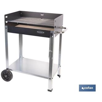 cofan Barbecue a carbone con mattoni refrattari 567 x 360 x 830 mm