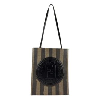 Fendi Pre-owned Tote Bags, unisex, Brown, Size: ONE SIZE Pre-owned Canvas Tote Bag