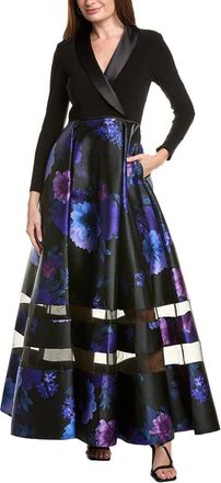 Adrianna Papell Combo Tuxedo Mikado Gown