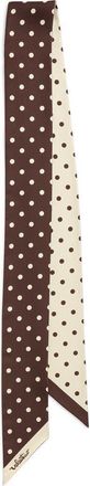 Valentino Garavani Polka Dot Reversible Silk Twill Skinny Scarf in Chocolate at Nordstrom