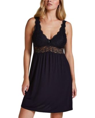 Hunkem&ouml;ller Nora Lace Slip Dress in Black at Nordstrom, Size Xx-Large