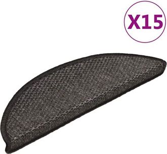 vidaXL Vidaxl - Alfombra Autoadhesiva Escalera Sisal 15 Uds Antracita 56x17x3cm