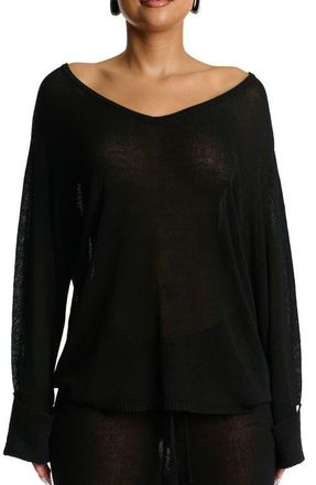 Naked Wardrobe Oversize Tunic Top in Black at Nordstrom, Size Small