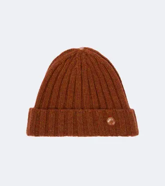 God's True Cashmere Ribbed-knit cashmere beanie with malachites