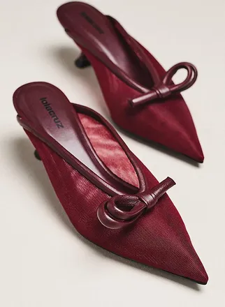 Lola Cruz Bow Mule Heels