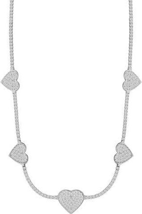 Sphera Milano Heart Tennis Choker Necklace in Silver at Nordstrom Rack