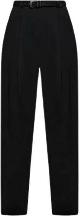 Toteme Single Pleat Katoenen Broek - Dames - Straight fit broeken - Zwart - XS - Katoen - Broeken