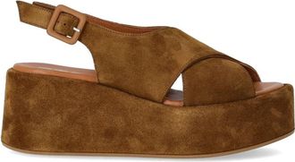 Strategia Toffee Platform Sandal - Dames - Sleehakken - Bruin - 41 EU - Leer - Schoenen