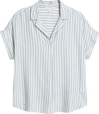Beach Lunch Lounge Deni Stripe Shirt in Green Moss at Nordstrom, Size X-Large