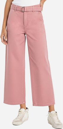 Liverpool L.A. Stride Belted High Waist Ankle Wide Leg Jeans in Misty Blush at Nordstrom, Size 10P
