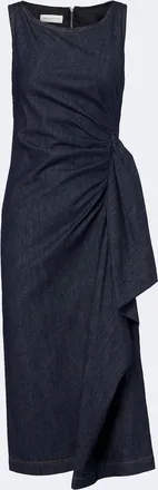 Dries Van Noten Draped denim midi dress