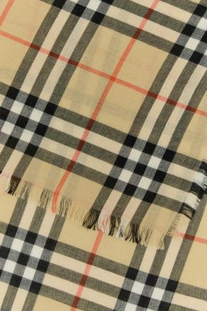 Burberry Womens Embroidered Cashmere Blend Scarf Sand Mulberry Silk Sciarpe E Foulard Scarfs