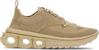 Ferragamo Nima Knit Sneakers - Heren - Sneakers - Beige - 44 EU - Leer - Schoenen