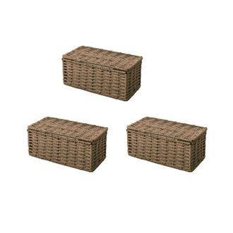 OEM 3 Cajas De Pa&ntilde;uelos De Rat&aacute;n, Servilletero Vintage, Contenedor De Almacenamiento Que Ahorra Espacio, Decoraci&oacute;n Para Sala De Estar, Oficina O Cafeter&iacute;