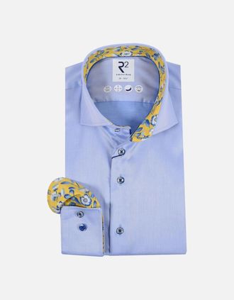 R2 Mens R2 Cut Away collar Long Sleeved Shirt Light Blue - Size: 38/Regular