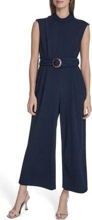 Calvin Klein Belted Scuba Crepe Jumpsuit in Indigo at Nordstrom Rack, Size 10