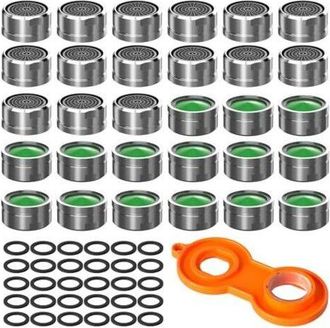 OEM Kit De 30 Piezas Para Aireador De Grifo M24, Inserto De Filtro, Aireador De Grifo Con Filtro Abs, Incluye Una Llave Para Boquilla Mezcladora Y Filtro