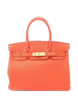 Herm&egrave;s 2016 Togo Birkin Retourne 30 handbag - Arancione