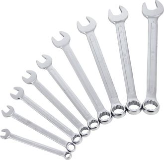 Hanger Juego De 9 Llaves Fijas Mixtas Cromadas 8 A 19 Mm