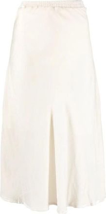 Gold Hawk Midi Skirts - Dames - Midirokken - Wit - XS - Satijn - Rokken