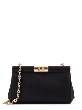 Dolce & Gabbana Satin Shoulder Bag With Engraved Logo-Donna