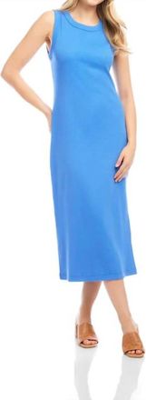 Karen Kane Secelia Sleeveless Ribbed Column Dress In Cornflower Blue