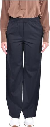 Max Mara Broeken, Dames, Zwart, 3Xs, Wol, Comfort Fit Wol Gabardine Broek