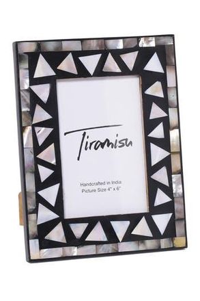 Tiramisu Mother-of-Pearl Picture Frame -Triangle Pattern in Black/White at Nordstrom Rack