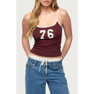 Edikted 76 Contrast Camisole in Wine at Nordstrom, Size X-Large