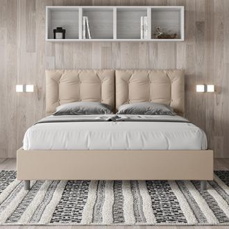 Les Tendances Letto Matrimoniale Contenitore Imbottito 160x200 Similpelle Tortora Annalisa