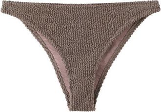 Mango Classic Textured Bikini Bottoms in Light/Pastel Brown at Nordstrom, Size Small