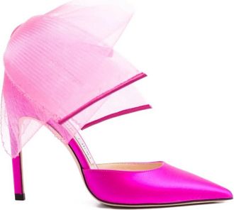 Jimmy Choo London Averly 100 Bow-Trimmed Pumps, Brand Size 38.5 ( US Size 8.5 )