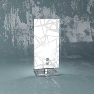 Top-Light Abatjour Contemporaneo Stripes Metallo Bianco Vetro Serigrafato 1 Luce G9
