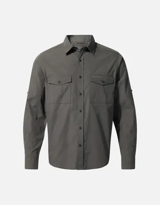 Craghoppers Mens Craghoppers Mens Expert Kiwi Long-Sleeved Shirt - Grey - Size: 46/Regular