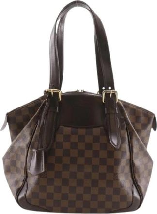 Louis Vuitton Pre-owned Damier Canvas Tote Bag - Dames - Vintage Handtas - Bruin - ONE Size - Vintage