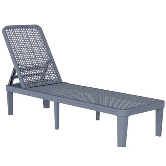OUTSUNNY Tumbona 191x55x35.5 cm gris oscuro