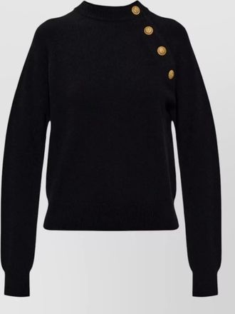 Balmain cashmere wool fine-knit mock-neck sweater
