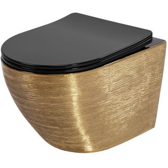 Rea Rea - Taza De Inodoro Wc Carlo Flat Brush Gold
