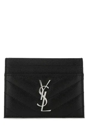 Saint Laurent Black Leather Card Holder