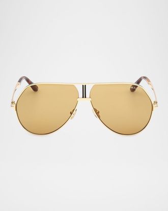 Tom Ford Men & apos;s Rickie-02 Metal Aviator Sunglasses