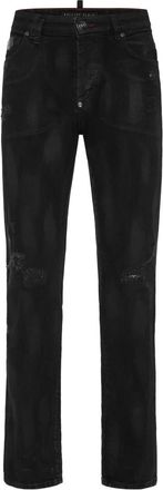 Philipp Plein Jeans, Heren, Zwart, W34, Katoen, Straight Supreme Cut Jeans Hexagon