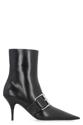 Balenciaga Black Solid Pointed Toe Boots