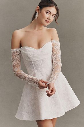 Jenny Yoo Exclusive: Jenny Yoo Dixie Lace Corset Mini Dress