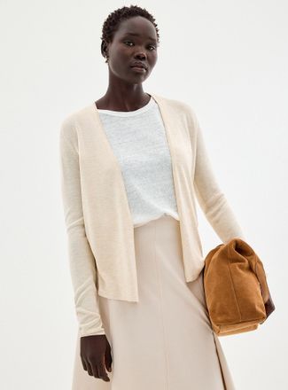 Contemporaine Womens Fluid-knit open-front Cardigan Sweater