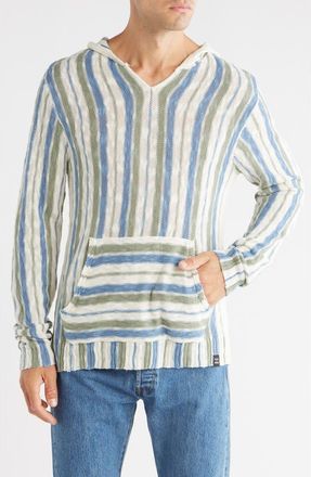 Lucky Brand Baja Stripe Hooded Sweater in Multi Stripe Cool at Nordstrom Rack, Size Xx-Large