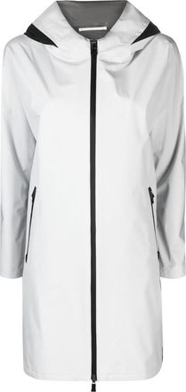 Herno hooded zip-fastening coat - women - Polytetrafluoroethylene (PTFE)/Polyamide/Polyester - 40 - Grey